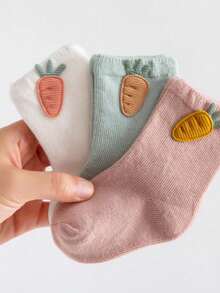 3 Pairs Thick Cartoon Baby Warm Mid-Calf Socks