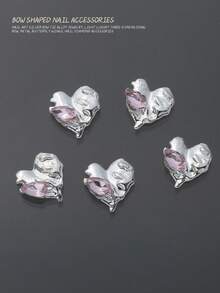 20 件轻奢银合金心形翅膀蝴蝶花朵指甲饰闪亮粉色水钻四角星芭蕾女孩美甲装饰 DIY 指甲宝石适用于亚克力压模指甲手机壳鞋子衣服包包美甲用品指甲饰 - 彩色 - 查看 17