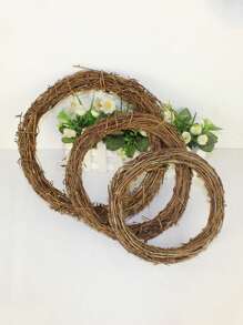 1个天然藤条DIY花环环，适用于DIY情人节、复活节、万圣节、婚礼装饰、节日派对装饰、春季花环、圣诞花环装饰、家居装饰、墙面装饰、花园装饰、户外装饰、婚礼装饰 - 棕色 - 查看 6