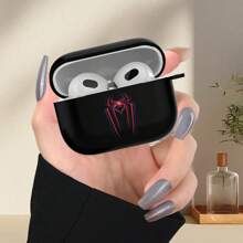 1 pieza/2 piezas Funda protectora para auriculares con estampado de araña de dibujos animados de Halloween, compatible con 1/2, 3, Pro, Pro 2 y 4, Pro 3, regalo perfecto para vacaciones/Año Nuevo, regalo para amigos y familiares - Negro - Ver 5