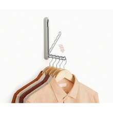 Stendibiancheria pieghevole - Stendibiancheria richiudibile per asciugare i vestiti - Essiccatore portatile per indumenti - Appendiabiti pieghevole salvaspazio - Gancio pieghevole versatile con asta estensibile, ideale per bagno, camera da letto, dormitorio, cantiere