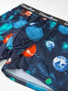 Conjunto de 4 piezas de calzoncillos tipo bóxer para hombre, bragas para hombre, ropa interior de marca y calzoncillos para hombre, conjunto de caja de calzoncillos de lujo - Negro - Ver 7