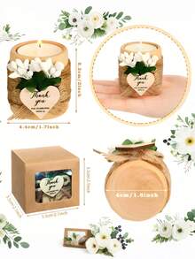 1/50/100个定制文字婚礼烛台，个性化树脂仿真树桩烛台，伴娘蜡烛礼盒套装，桌面派对节日婚礼装饰烛台，适用于婚礼、派对、情人节、周年纪念日餐桌装饰，永恒的爱 - 彩色 - 查看 6