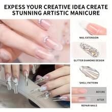 XEIJAYI 1pc Solid Builder Gel For Nails, Extension Hard Nail Gel, Non-Sticky Hand Nail Sculpture Gel, Acrylic Extend Nail Gel For Nail Art - 彩色 - 查看 8