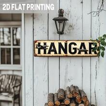 2D Flat - 2D Plane, One Piece, 2D Vintage Hangar Metal Sign - Rustic Aviation Wall Decor Featuring Airplane Silhouettes, 10.16X40.64 Cm, Durable Metal Wall Art, Suitable For Man Caves, Garages, Offices, Or Airplane-Themed Parties, Retro Wall Art - 混合色 - 查看 6