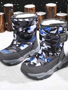 Children's Warm Outdoor Snow Boots With Thick Thermal Lined, Anti-Slip, Winter - Grey - View 1