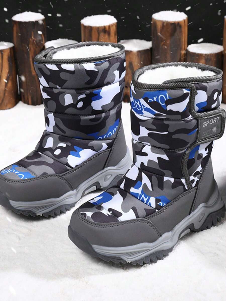 Children's Warm Outdoor Snow Boots With Thick Thermal Lined, Anti-Slip, Winter - Grey - View 1