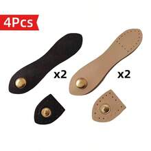 2/6/8Pcs Adjustable Snap Purse Locks - Faux Leather Sew-On Closures With Assorted Color Buttons For Handbags & Clutches