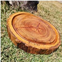 Rustic Handmade Barbecue Board Solid Wood 30cm - 鏽棕色 - 查看 1