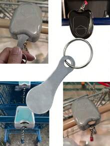 1个/3个装 方便耐用的不锈钢购物车钥匙扣，适用于超市手推车