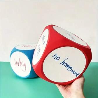 1 Piece Of Reusable Erasable And Writable White Board Dice, Fun Classroom Props - Including Erasers And Markers, Perfect For Developing Math And English Skills For Dry Wiping Foam Blank Dice With Whiteboard Pens, Small Dry Wiping Cubes With Dry Wiping Markers, Gaming Classroom Learning Supplies, Drawing Letters And Numbers (Colors And Styles Are Random)