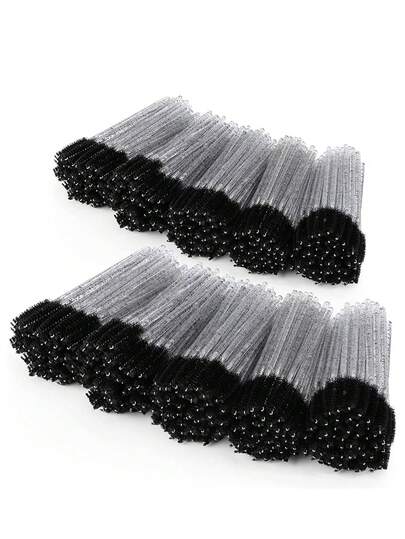 1000 piezas Palitos desechables para aplicar delineador de ojos, bobinas de pestañas y cejas de cristal, aplicador de máscara de pestañas, adecuado para cejas, extensiones de pestañas y cosméticos para cejas (rosa), maquillaje, barato, decoración de habitación, tocador, viaje, dormitorio, accesorios de maquillaje