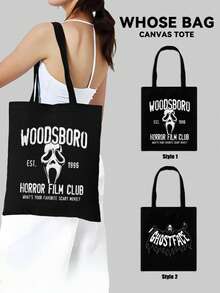 Halloween Gift-GHOSTFACE Support Tote Bag,Handbag, Reusable Shopping Bags, Foldable Large Capacity Casual Grocery Bags,Tote Bag, Perfectly Matching With Halloween Costumes Women