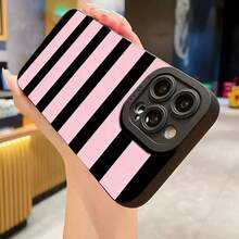 Black And Pink Stripes Pattern UV Printing Phone Cover Angel Eyes Phone Case Matt Phone Shell 360 Degree Full Protection For Iphone 11 12 13 14 Pro Max 15 XR X/ XS 7 8 Plus SE Mini For Smartphone Best Gift Birthday Gift Boy & Girl,Suitable For IPhone17 Air - trắng - Xem 8