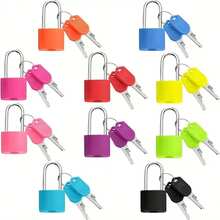 Mini Metal Padlock (With 2 Keys) - Durable Extended Small Lock In Multiple Colors, Suitable For Luggage, Gym Lockers, Drawers, Backpacks And Jewelry Boxes - Designed To Be And Fashionable