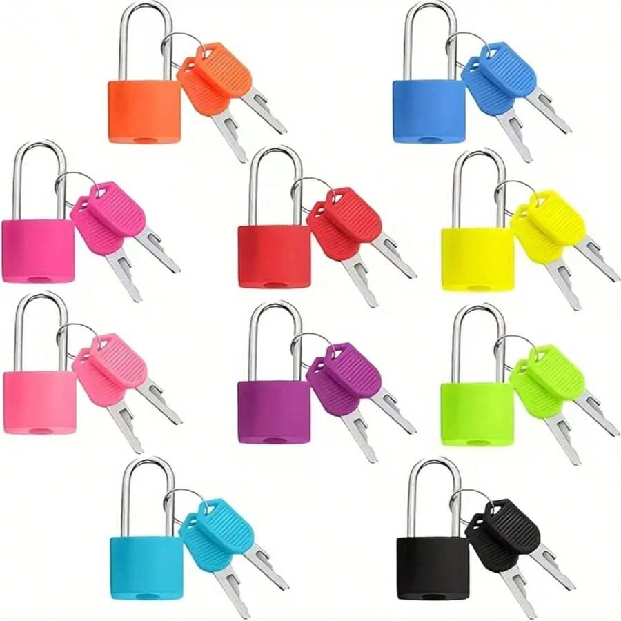 Mini Metal Padlock (With 2 Keys) - Durable Extended Small Lock In Multiple Colors, Suitable For Luggage, Gym Lockers, Drawers, Backpacks And Jewelry Boxes - Designed To Be And Fashionable