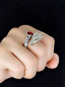 1 pieza Anillo de zirconia cúbica con encanto para mujer, regalo del Día de San Valentín, joyería para boda y aniversario