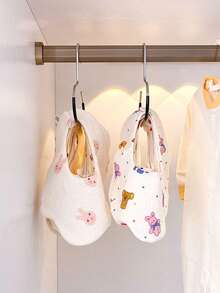 10件装婴儿纱布围兜毛巾架，毛巾挂钩，阳台晾衣架，衣柜收纳架，家用帽子、领带、包包收纳架，婴儿用品收纳架，便携式收纳挂钩 - 彩色 - 查看 5