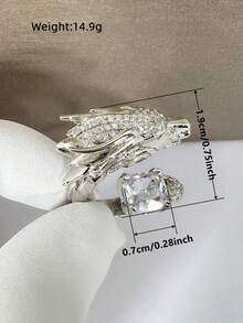 1 pieza Anillo de zirconia cúbica con encanto para mujer, regalo del Día de San Valentín, joyería para boda y aniversario