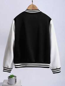 1pc Boys/Teens' Fashionable Casual American Style All-Match Bomber Jacket, Autumn/Winter