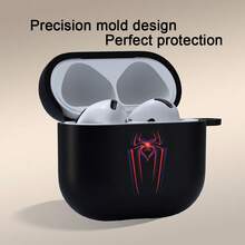 1 pieza/2 piezas Funda protectora para auriculares con estampado de araña de dibujos animados de Halloween, compatible con 1/2, 3, Pro, Pro 2 y 4, Pro 3, regalo perfecto para vacaciones/Año Nuevo, regalo para amigos y familiares - Negro - Ver 2