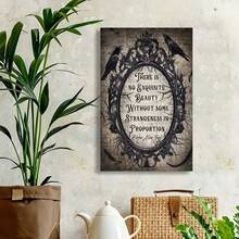 Framed  Edgar Allan Poe Gothic Quote Canvas Poster -  Victorian Wall Art With Ravens, Dark Typography, And Ornate Frame Design For Living Room, Bedroom, Or Home Office Decor, Gothic Home Decor - 彩色 - 查看 4
