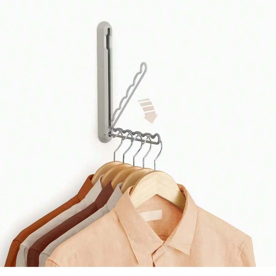 Stendibiancheria pieghevole - Stendibiancheria richiudibile per asciugare i vestiti - Essiccatore portatile per indumenti - Appendiabiti pieghevole salvaspazio - Gancio pieghevole versatile con asta estensibile, ideale per bagno, camera da letto, dormitorio, cantiere