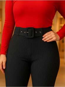 3D Ribbed Pants - Negro - Ver 3