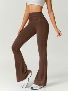 NcmRyu 1pc Women Seamless Elastic Sports Racerback Waist Lifting Shaping Sexy Casual Jumpsuit Pants - Brown - View 5