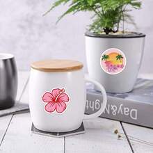 50Pcs Coconut Girl Stickers Vinyl Aesthetics Stickers For Scrapbooking, Diary, Laptop, Bumper, Skateboard, Water Bottle, Computer, Phone, Cartoon, Hard Hat, Car Stickers And Decals - Multicolor - View 7