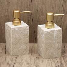 优质仿大理石浴室配件套装，包括洗发水、沐浴露、皂液器、牙刷架、肥皂盒、玻璃杯，可自由组合用于各种场景