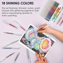 48支/24支/12支/8支彩色闪光笔，流沙闪光凝胶笔，适用于学校办公用品、标记和在手册上绘图 - 流沙珠光筆 - 查看 4