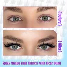 Anime Lash Clusters With Spikes Manga Eyelash Clusters Band Spiky Clusters Eyelash Extensions Natural Cluster Lashes Wispy 10 - 16mm Lash Extension Band Individual Lashes 120Pcs - 動漫02 - 查看 7