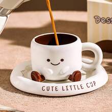 1 Set Cute Doll Feet High-Quality Cup & Saucer, Adorable Milk Cup, Ceramic Water Mug, Office Coffee Cup, Gift, Couple Coffee Cup & Saucer