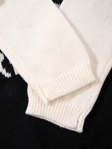 Herren Halloween Kostüm Pullover, neutraler Stil 2 in 1 Langarm Rundhals Streetwear Schädel- & Buchstaben-Muster Pullover Top, Herren Halloween Kostüm, Herbst/Winter