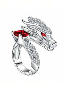 1 pieza Anillo de zirconia cúbica con encanto para mujer, regalo del Día de San Valentín, joyería para boda y aniversario