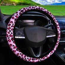 1pc Diving Material Waterproof Flower Leopard Print Footprint Cow Fabric Car No Inner Ring Steering Wheel Cover Suitable For 14.5-15 Inch Steering Wheel Cover General Motors Products - one-size - View 11