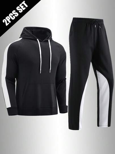 Men's Hoodie And Sweatpants Set - Lightweight And Breathable, Suitable For Fitness, Outdoor Sports, Running, Training, Travel And Casual Daily Wear