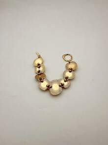 1 件复古风格锌合金镶嵌多色几何树脂宝石简约手链，适合女性，周年纪念礼物，休闲/节日穿着 - 卡其色 - 查看 3