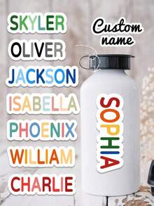 10Pcs Personalized Name Sticker-22 Styles,Custom Name Sticker,Waterproof Vinyl Sticker For Laptop Water Bottle Phone Case Cars Merchandise Decor Decal ,The Ideal Gifts For Teacher, Girl,Boy,Friends,Personalized Ornaments,Holiday Gifts,3 Sizes, Colorful, - Multicolor - View 6