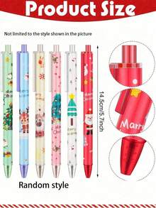 12pcs/Set Christmas Happy Retractable Ballpoint Pens, Cute Cartoon Pens, Holiday Pens, Christmas Gifts, Christmas Neutral Pens, Black Signature Pens, Office Stationery Writing Pens, Christmas Home Decor Party Favors, Suitable For Office Writing, Christmas Party Gifts, Art Stationery Gift Set (Patterns And Colors Random)
