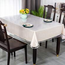 1 块透明桌布，多功能矩形/方形设计，适用于餐桌和厨房餐桌，易于清洁