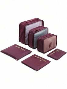 6/1 Set Travel Organizer Bag, Includes: PVC Toiletry Bag, Cosmetic Bag, Shoe Bag, Makeup Bag, Cosmetic Box, Clothes Organizer Bags, Fragrance Box, Lingerie Bag, Garment Bag, Foldable Underwear & Sock Organizer, Handbag, Electronics Pouch, Wardrobe Bags, Storage Bags, Travel Accessories Bag For School School Accessories School Stuff Travel Bag Luggage Bag For Travel For Business For Vacation Holiday Large Capacity Portable Multifunction Travel Duffel Bag Unisex Weekender Bags