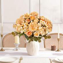 1/3/80 pièces Bouquet de roses artificielles de 28,5 cm, boule brodée, fleurs diverses, petites marguerites, décoration de fête d'anniversaire, décoration de mariage, panier de fleurs, bouquet de mariée, décoration de vase, Saint-Valentin, décoration du Nouvel An, jardin extérieur, convient pour la décoration d'automne, Halloween, Noël, décoration d'automne