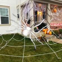 Halloween Party Big Plush Spider Horror Halloween Dration Party Prop Outdoor Truly Terrifying White Giant Spider Plush Prop