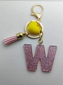 1 buc breloc cu litere engleze din rășină epoxidică Galaxy cu ciucure și decor cu inimă, cadou pentru prieteni și mame, accesorii de Halloween pentru Ziua Profesorilor