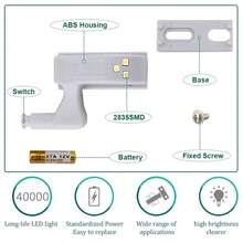 10/5 buc. Lumini LED pentru balamale de dulap cu senzor de mișcare, activate tactil, iluminare automată pentru dulapuri, instalare semi-încorporată, culoare alb cald, pentru bucătărie, dormitor, uși de dulap, sertare, dulapuri de vin și alte spații de depozitare (bateriile nu sunt incluse)