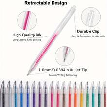 48支/24支/12支/8支彩色闪光笔，流沙闪光凝胶笔，适用于学校办公用品、标记和在手册上绘图 - 流沙珠光筆 - 查看 7