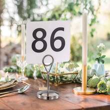 25/50/100PCS,PVC Table Number Cards,Double-Sided Table Number Cards,Stand Number Sign, White On Black,Restaurant Decor,Wedding Table Decor,Christmas,Halloween,Birthday Parties,Gifts For Family,Friends