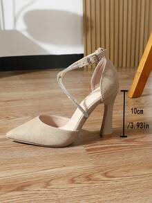 Women's Pointed Toe Stiletto Heel Hollow Out Fashion Party Work High Heel Pumps, Black, Champagne, White - Apricot - View 6